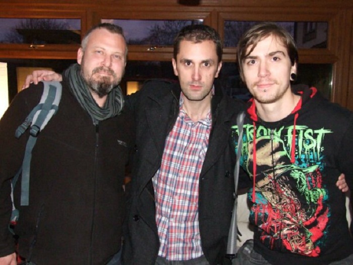 SFX Mua "Mike Peel" and journalist "Dean Boor" with horror actor "Nathan Head"